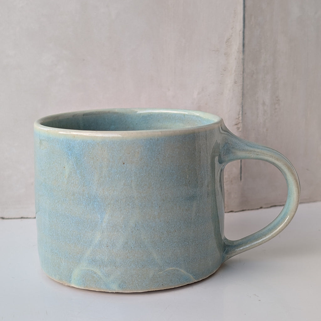 Medium Stoneware Mug with brushed slip - blue