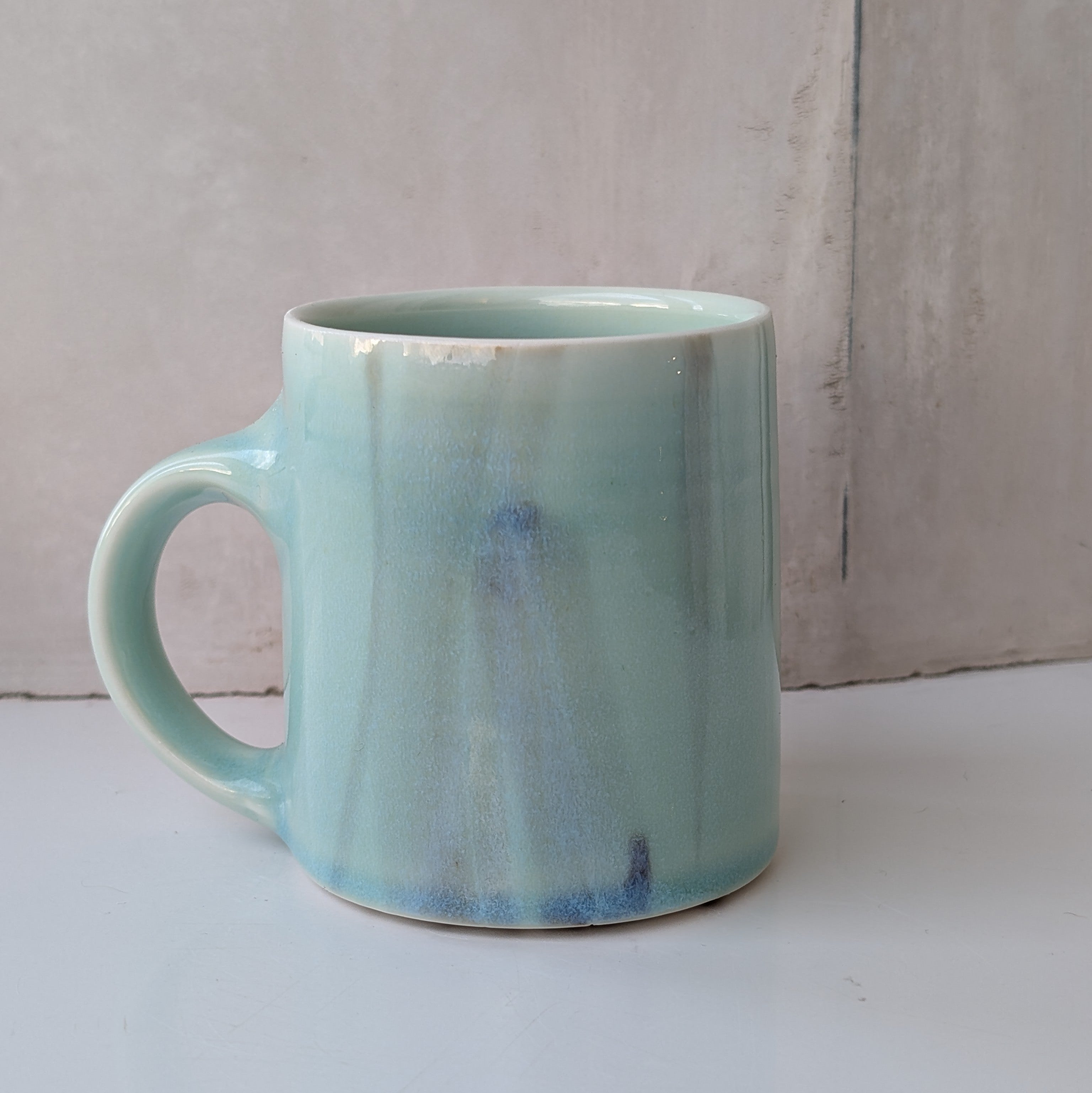 Small mug with minimal brush strokes - aqua