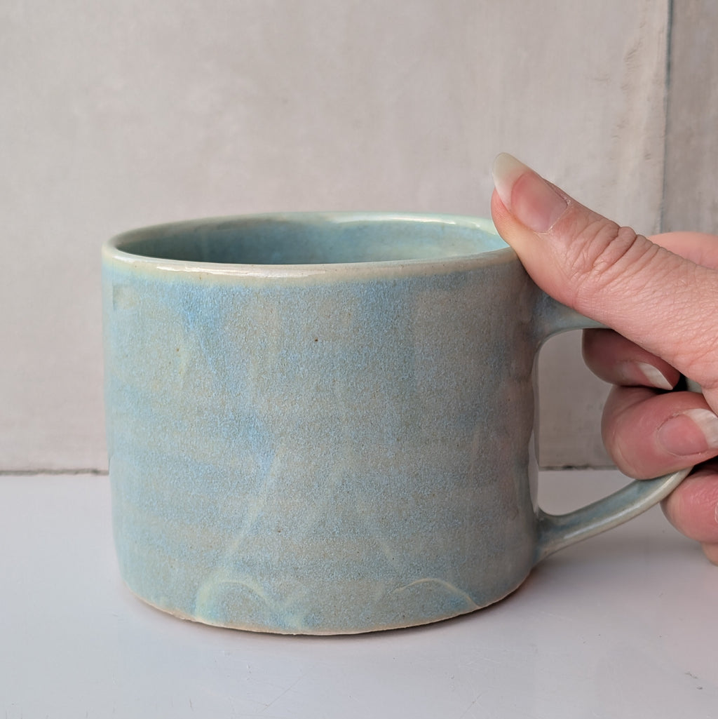 Medium Stoneware Mug with brushed slip - blue
