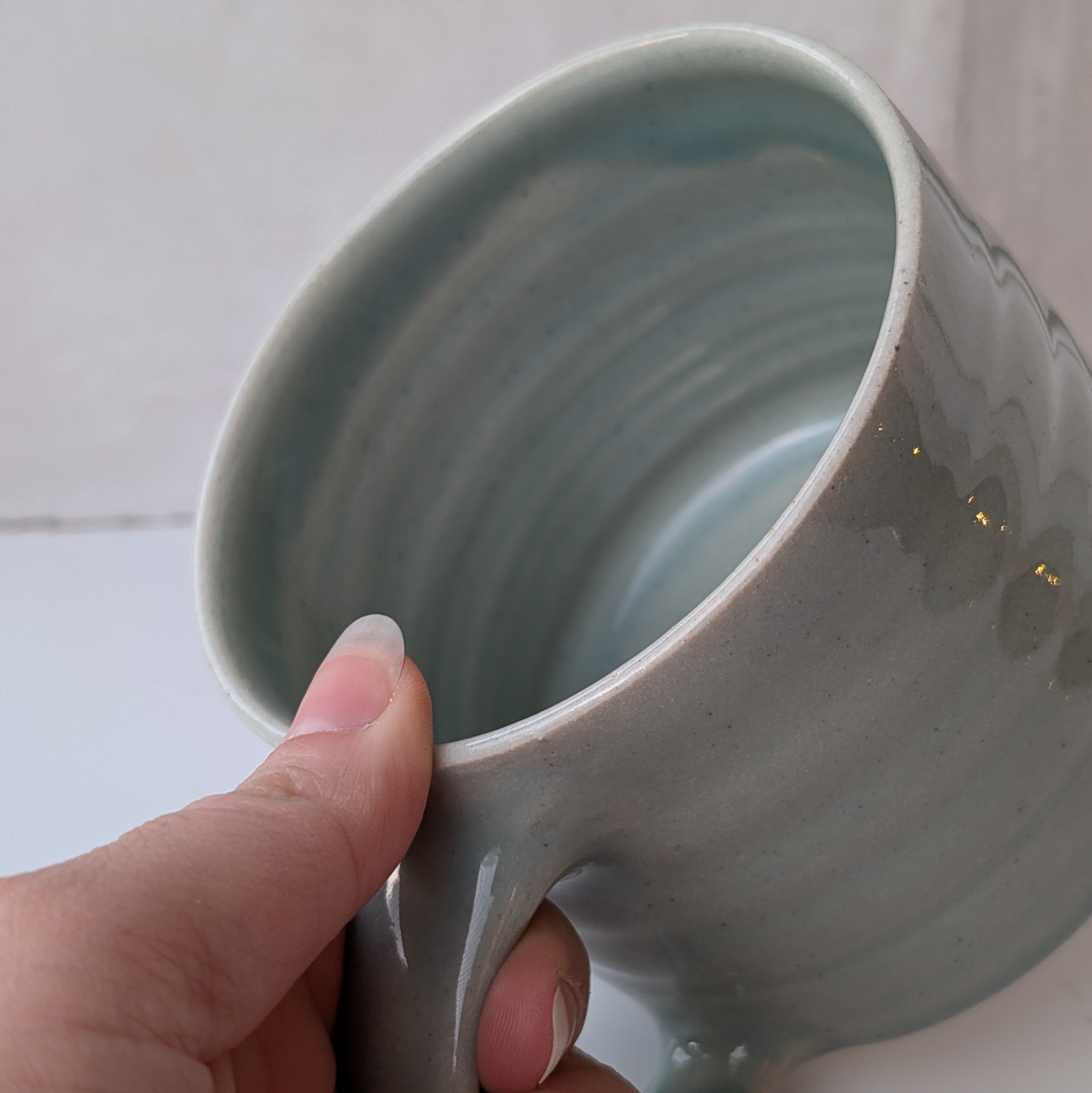 Medium Stoneware Mug - grey blue