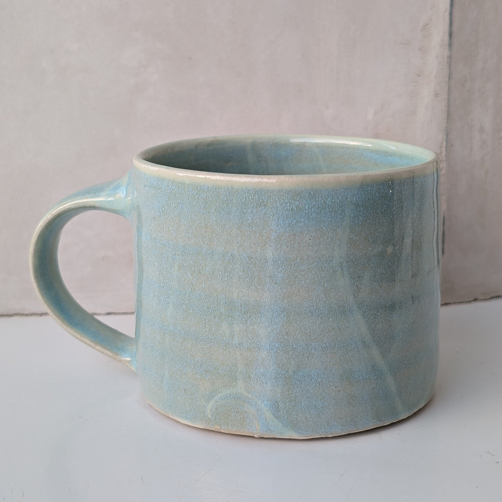 Medium Stoneware Mug with brushed slip - blue